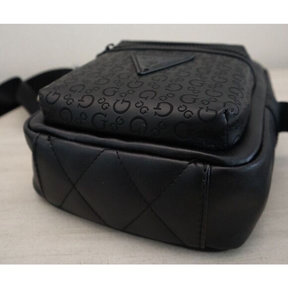 GUESS DB882791 Unisex Black Insignia Triangle & G-Logo Crossbody/Shoulder Bag - Picture 4 of 13